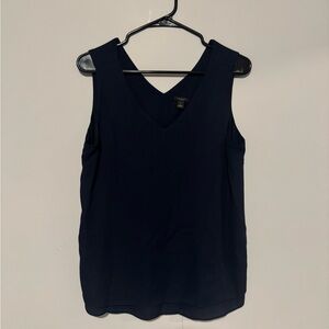 Ann Taylor Deep Blue V-Neck Tank Top